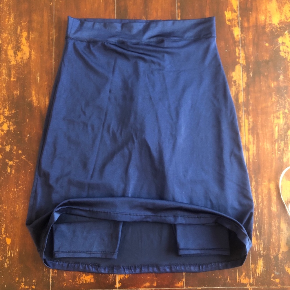 Navy Modest Swim Skort—skirt with built-in leggings, size S-M